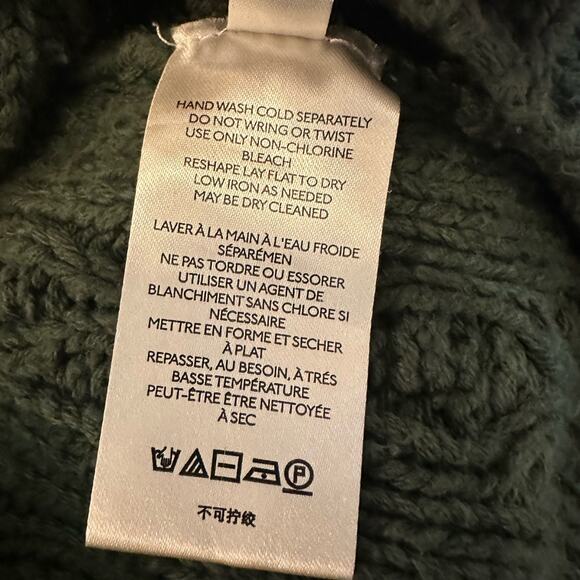 Free People Green Montana Cable Knit Chunky Oversized Cardigan Sweater sz XS - Picture 10 of 11